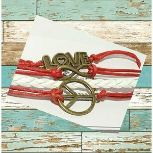 Love & Peace Infinity Bracelet